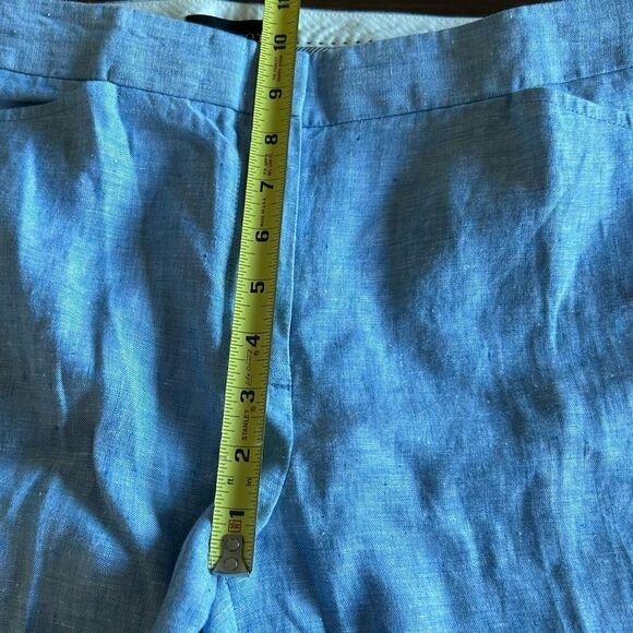 Talbots Light Blue Linen Cropped Pants Size 6 - Picture 4 of 10